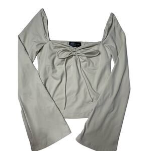 White Fox Boutique Beige Long Sleeve Top